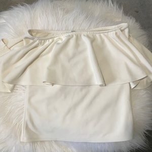 Moa Moa White Off Shoulder Keyhole Top Small